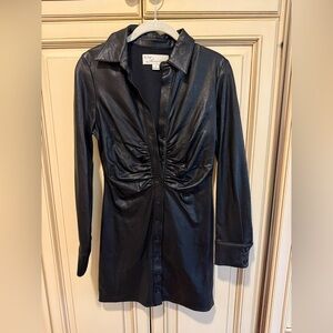 Faux leather dress
